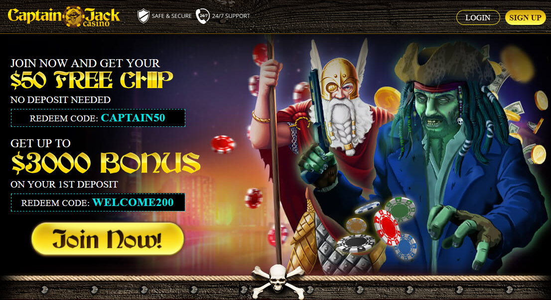 Captain Jack Casino Review-Get $50 Free Spins and $3000 Welcome Bonus