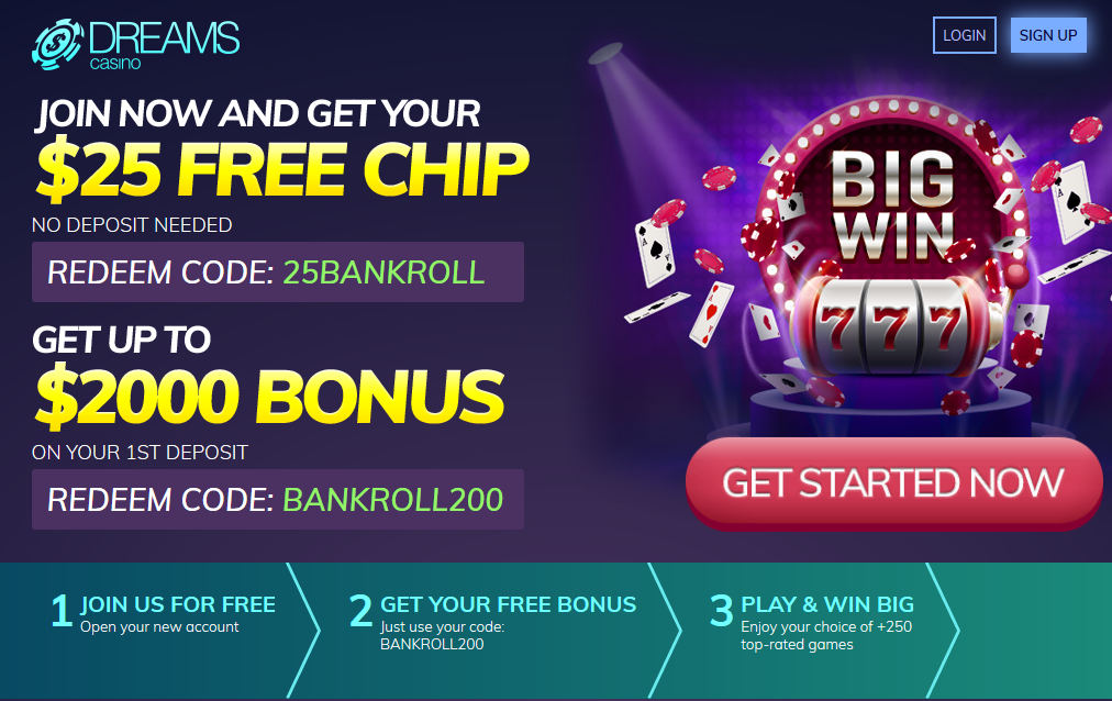 Dreams Casino | $25 Free Chip | 200% Bonus Dreams Casino | $25 Free Chip | 200% Bonus