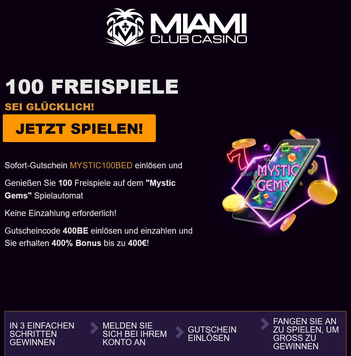 Miami Club Wheel of
                          Chance II 50 Free Spins