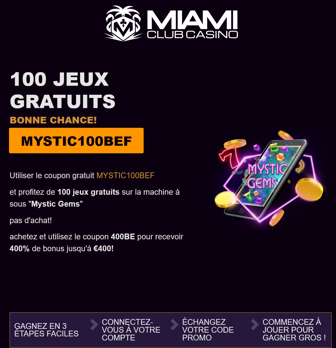 Miami Club BE
                                100 Free SpinsFR