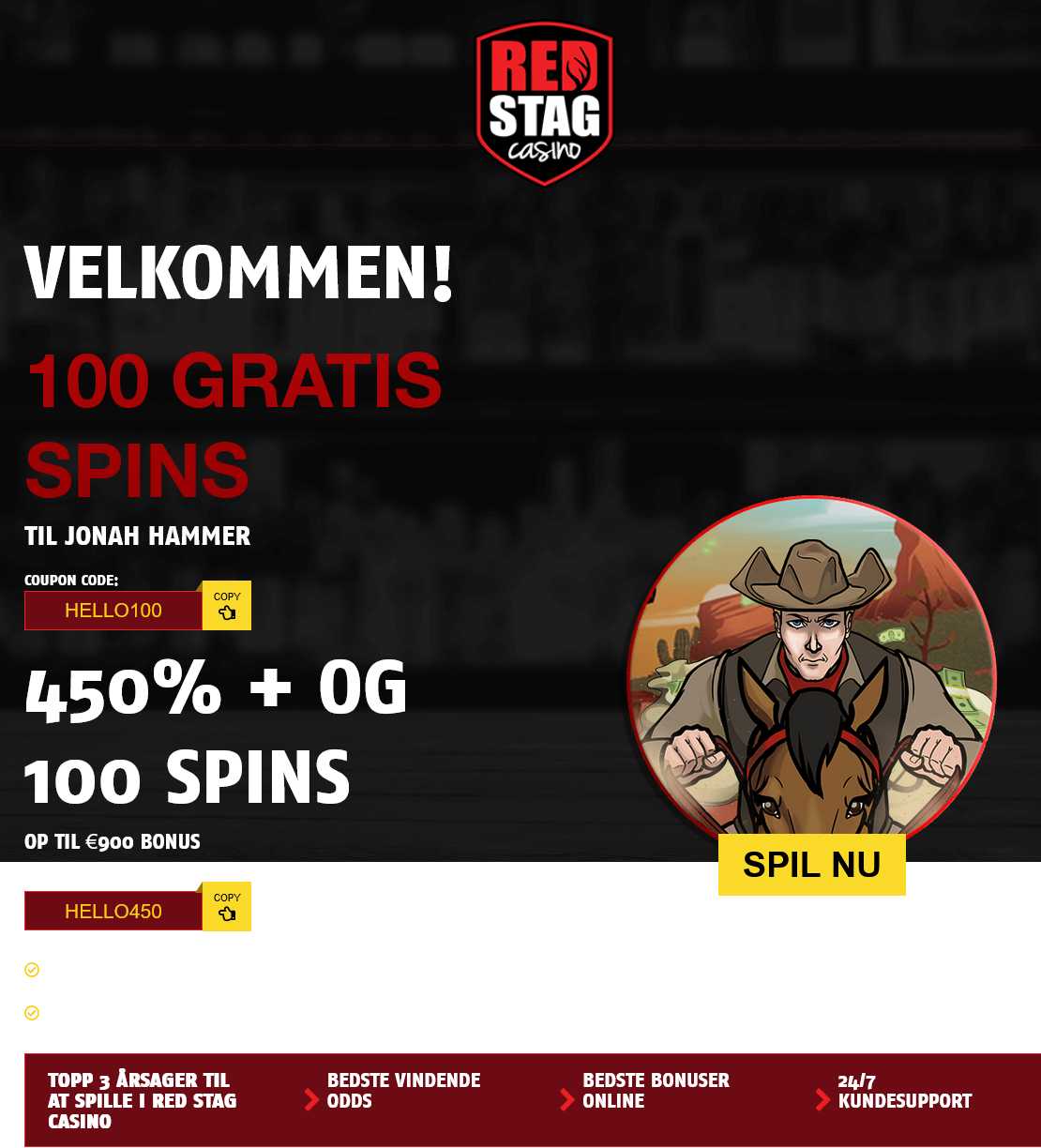 Red Stag DK 100
                          Free Spins (Denmark)