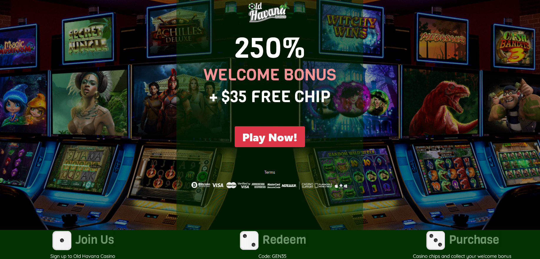 250% WELCOME
                          BONUS | + $35 FREE CHIP