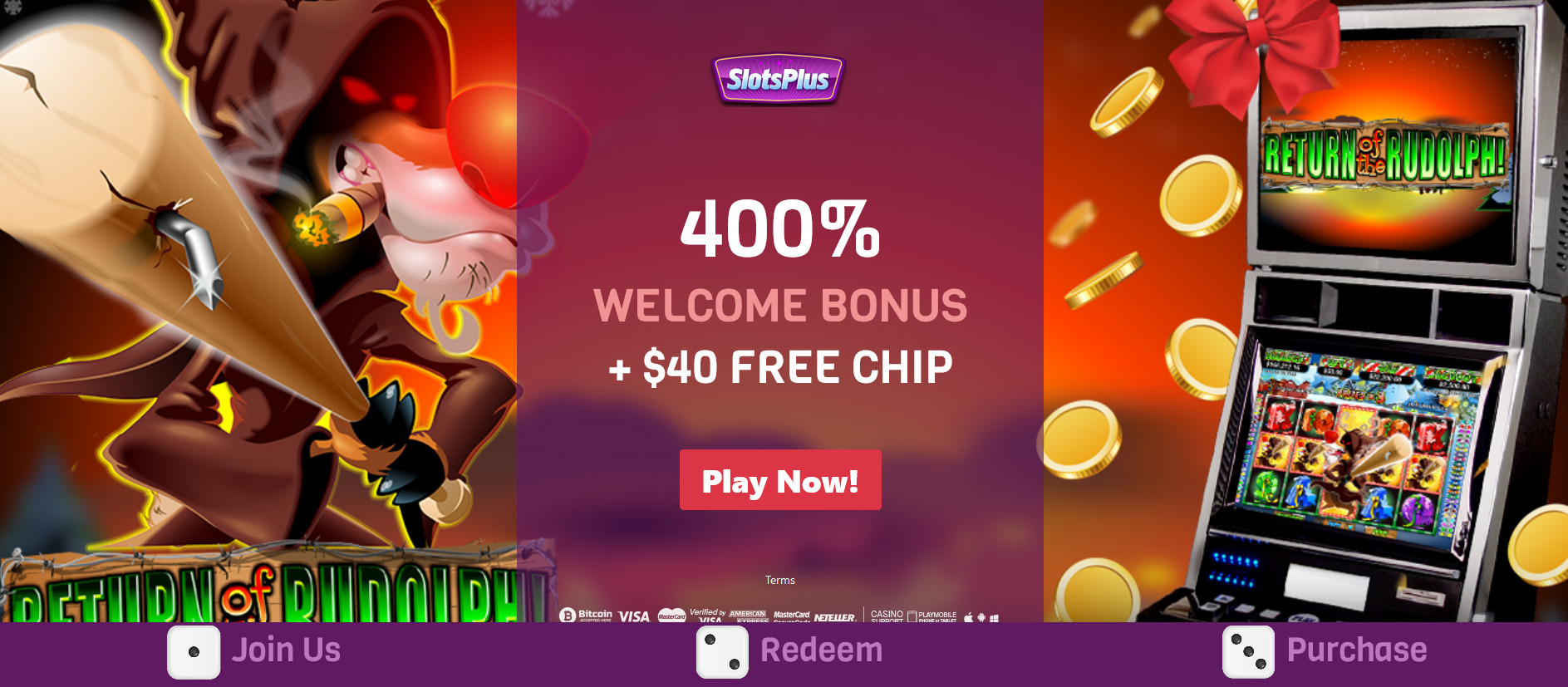 400% WELCOME
                          BONUS | + $40 FREE CHIP